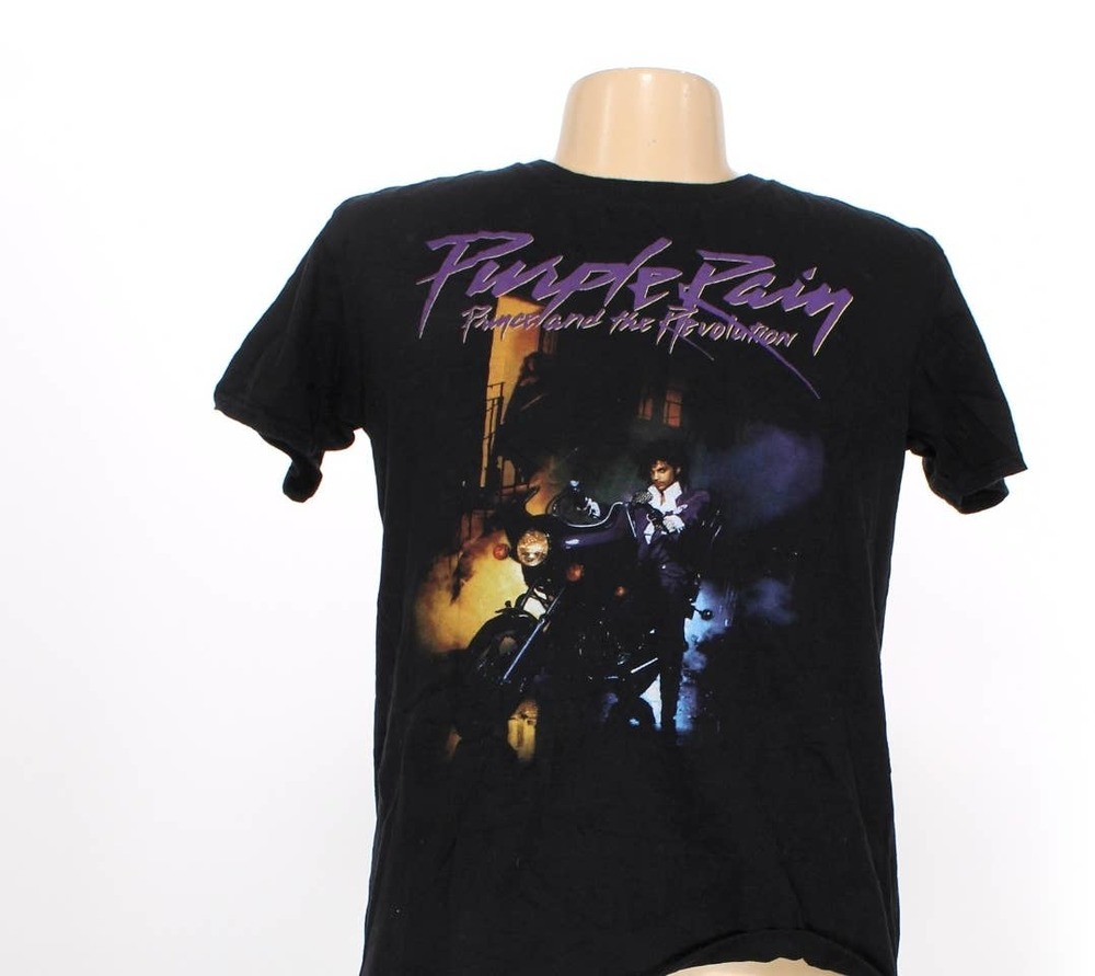 Mens (unisex) Purple Rain 100% Cotton Tee Shirt Size Large